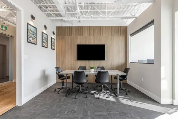 Meeting room with wall-mounted TV